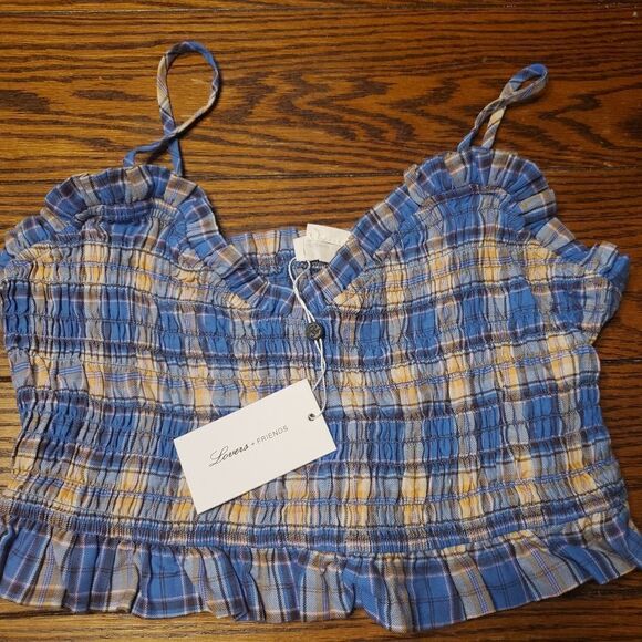 NWT lovers+friends Monaco blue&peach Monaco top - Picture 3 of 4